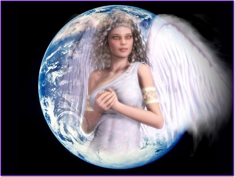 Angel with Earth Background