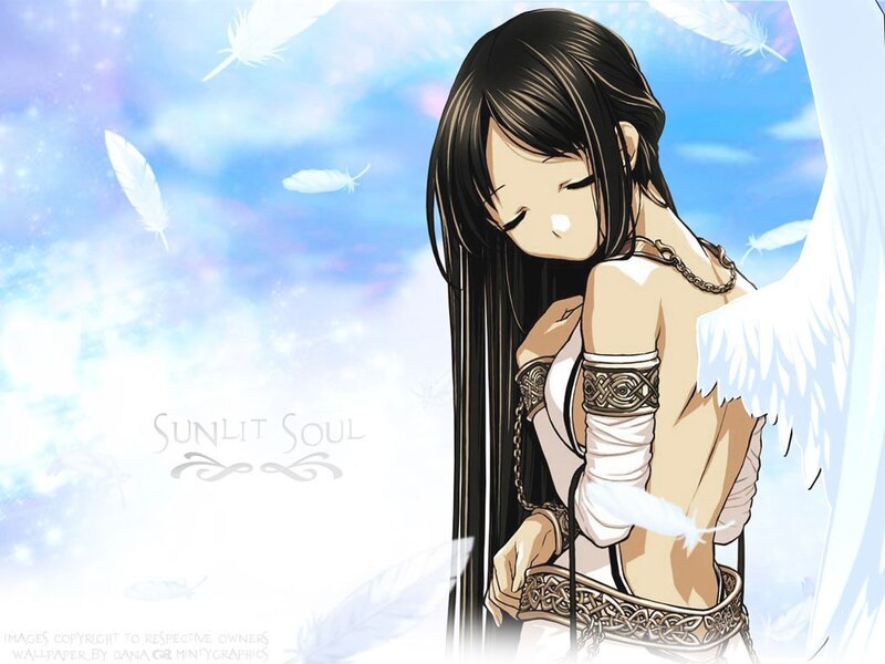 Angel with feather wings