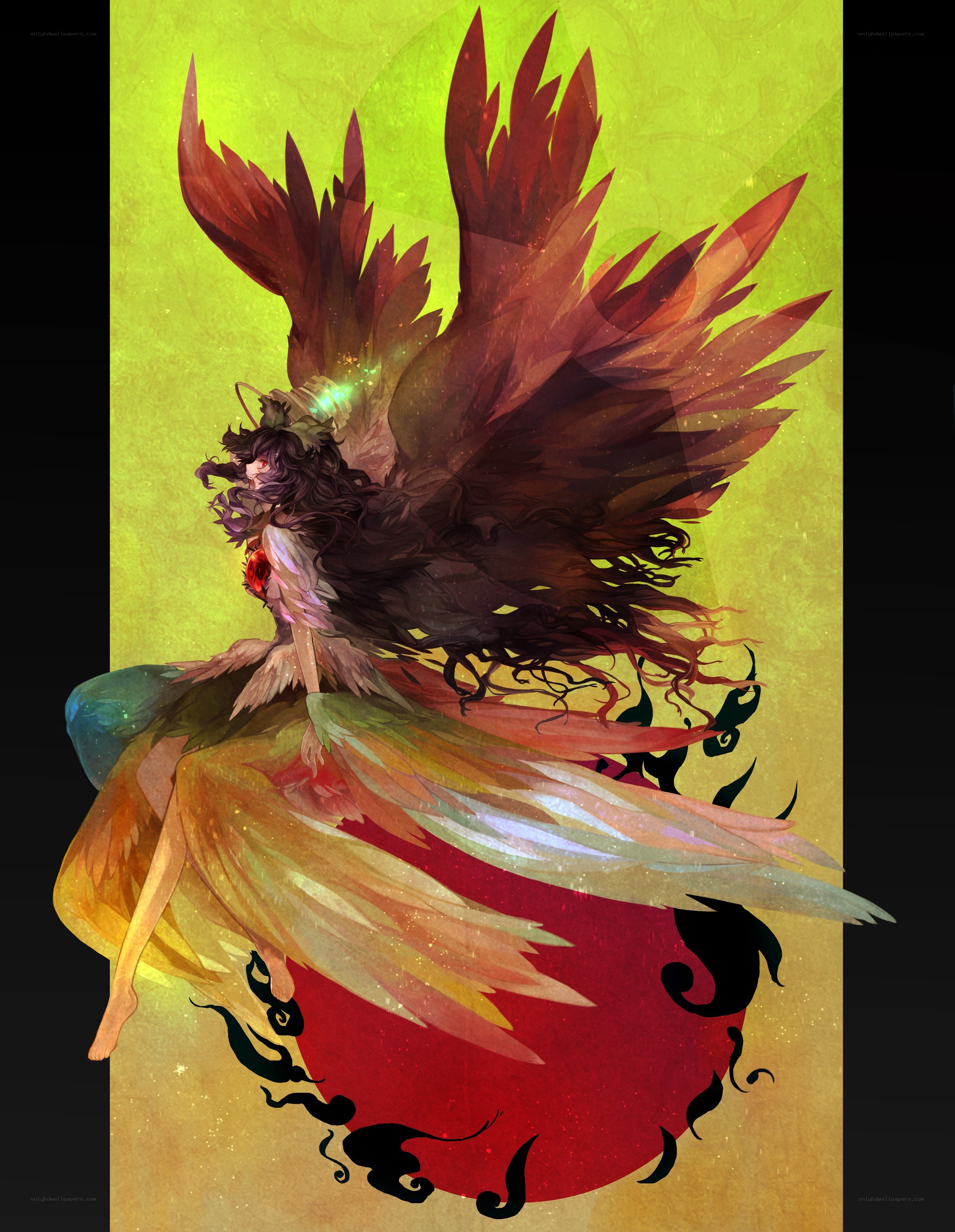 angel with feathered wings