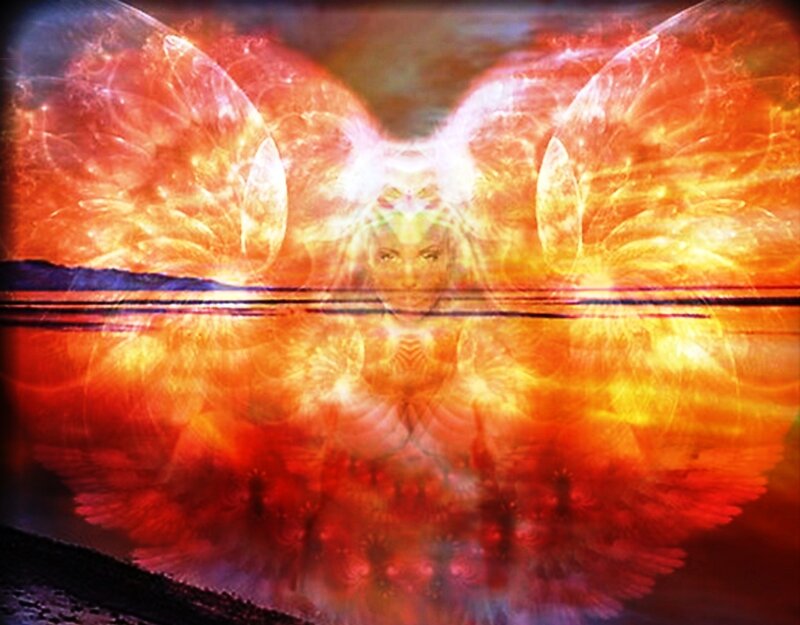 Angel with Fiery Wings — Red