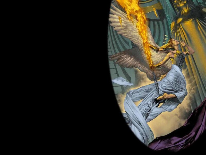 Angel with Flaming Sword — Gold