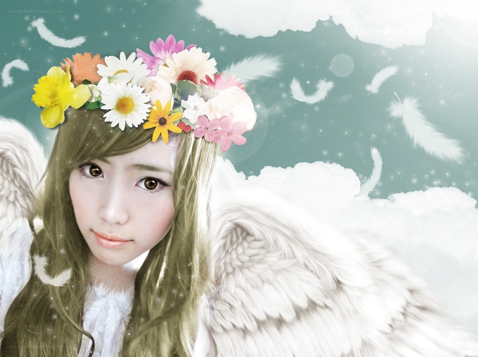 Angel with floral crown