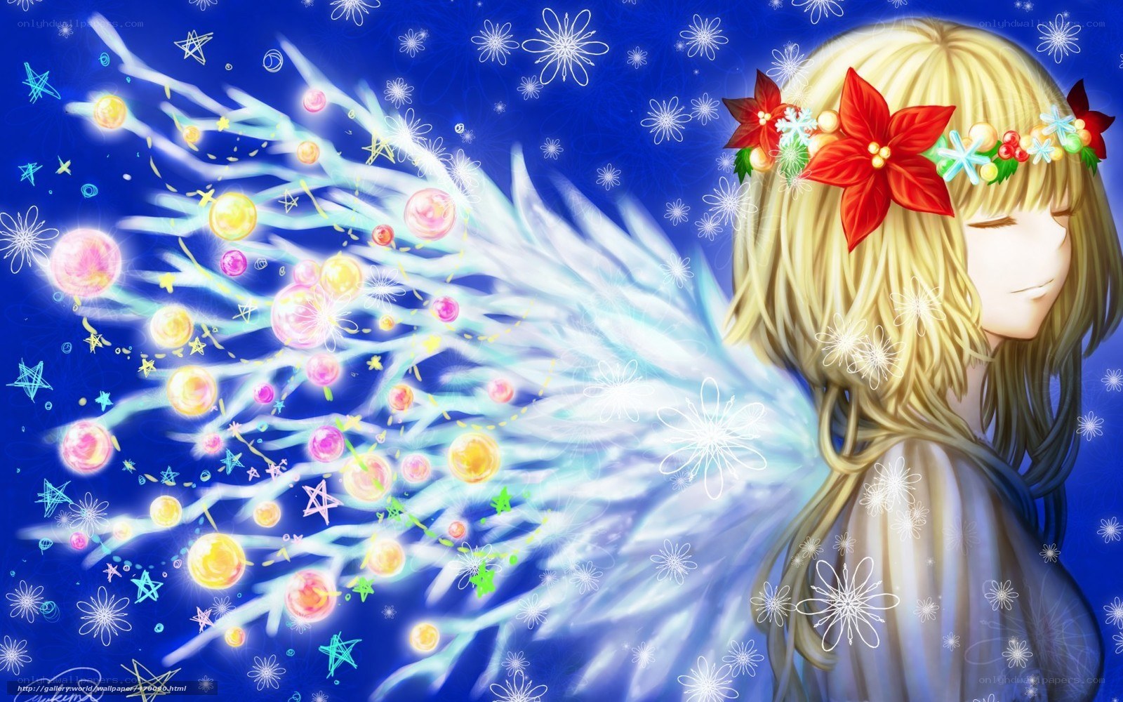Angel with floral crown