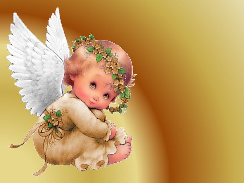 angel with flower crown