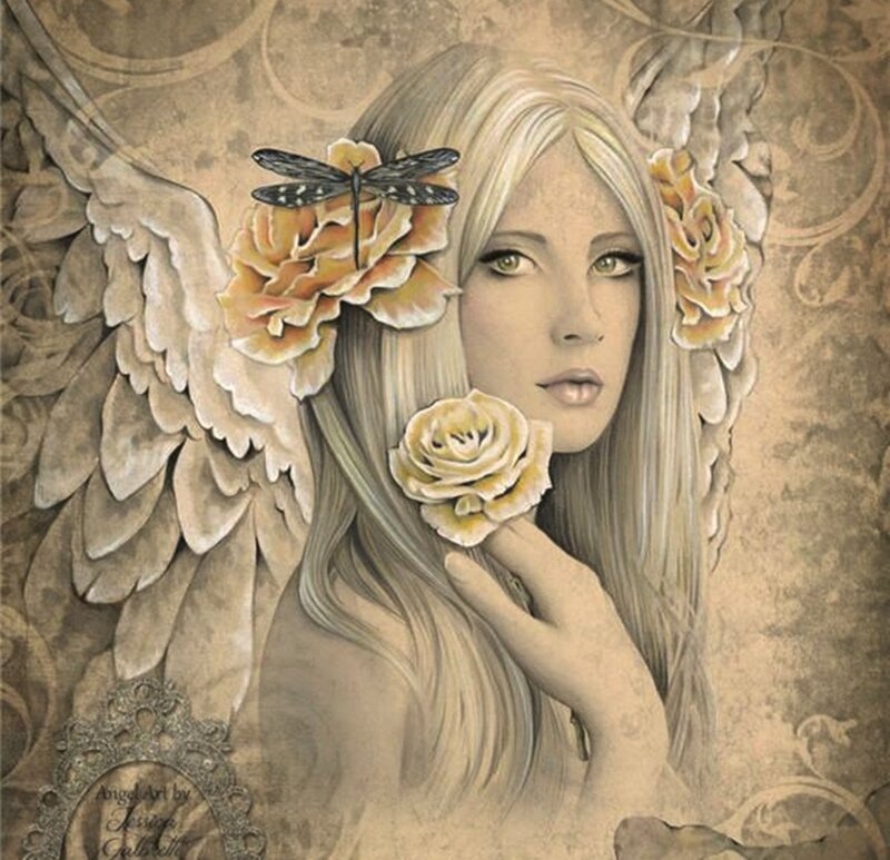 Angel with Flowers — Beige