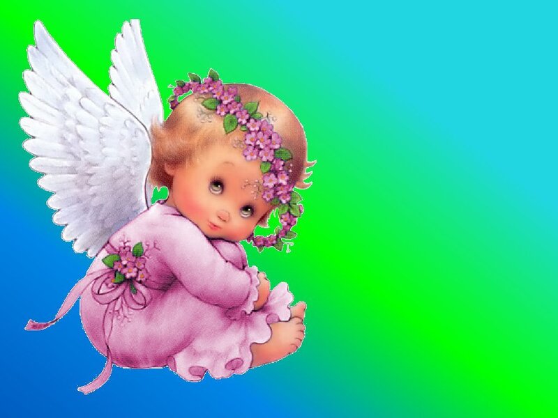 angel with flowers