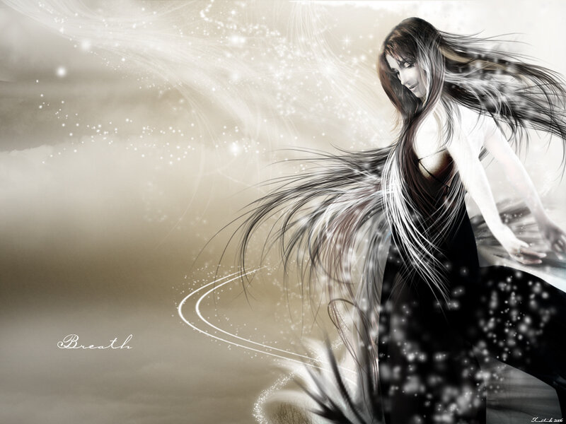 Angel with flowing hair