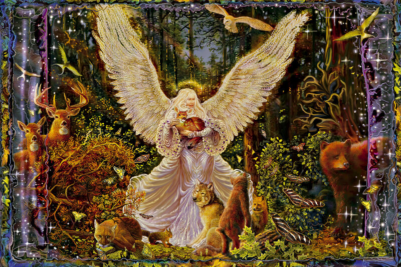 Angel with Forest Animals