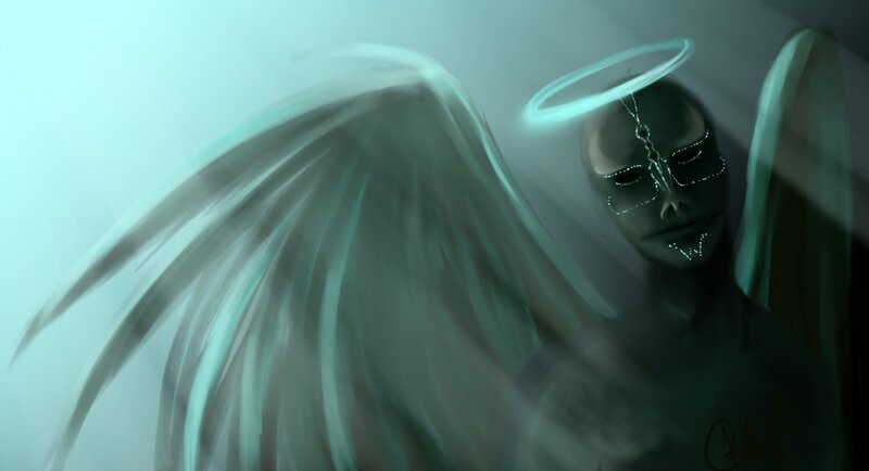 angel with glowing halo