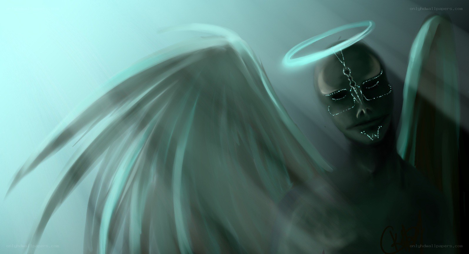 angel with glowing halo