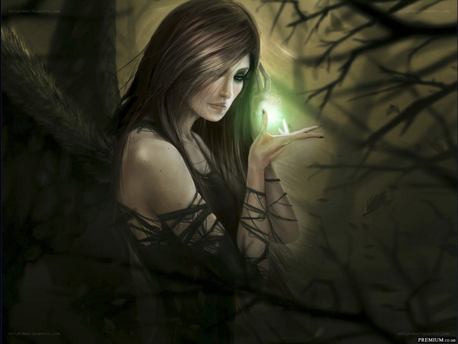 angel with glowing hand