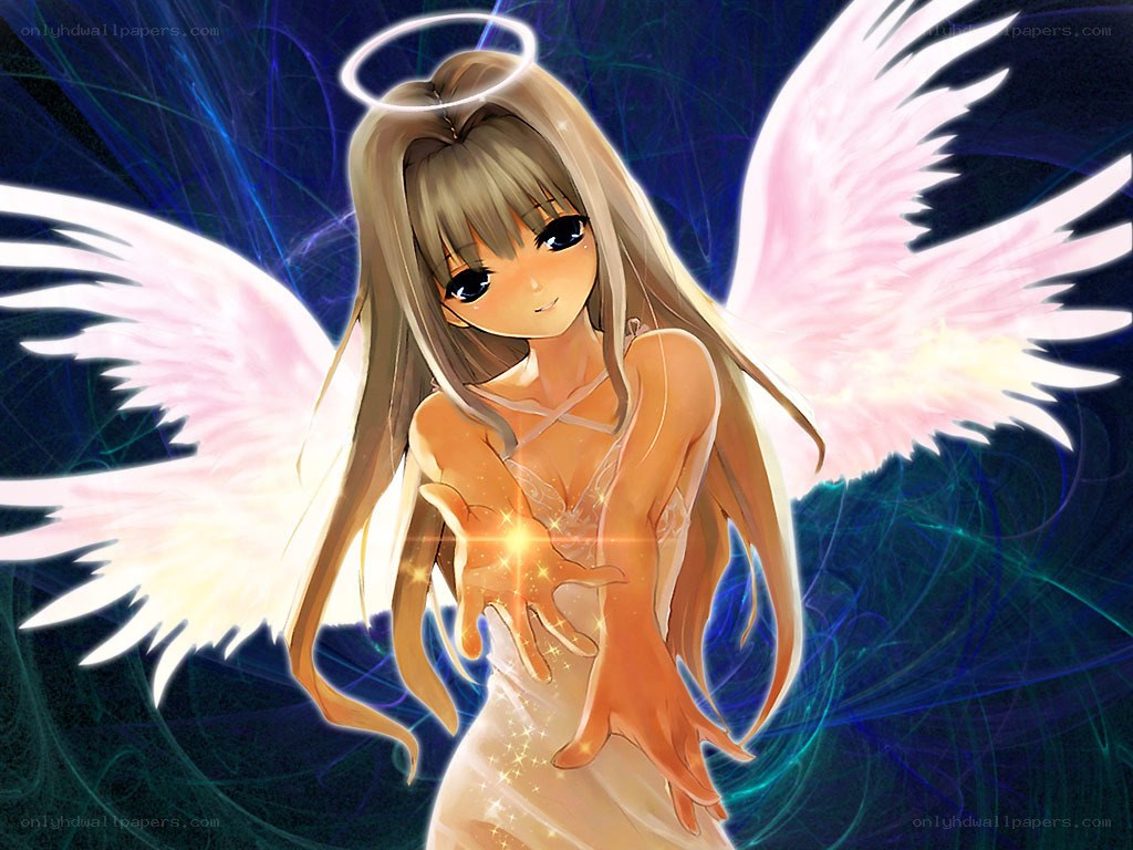 angel with glowing hands