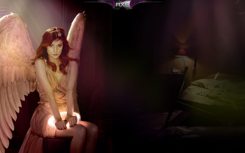 angel with glowing hands