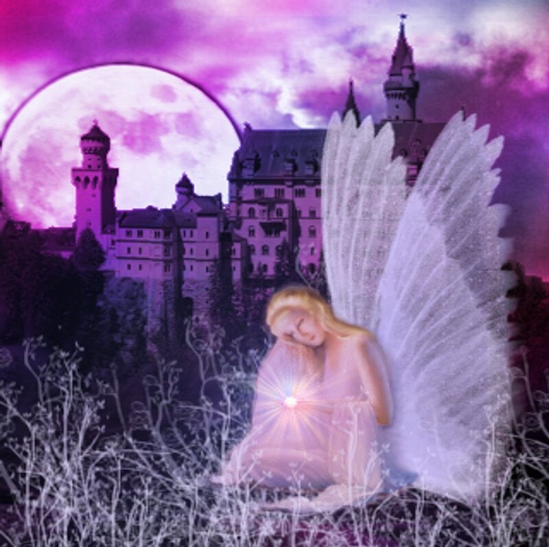 Angel with Glowing Light — Purple
