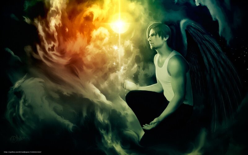 angel with glowing light