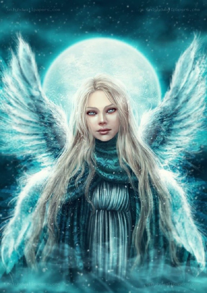 angel with glowing wings