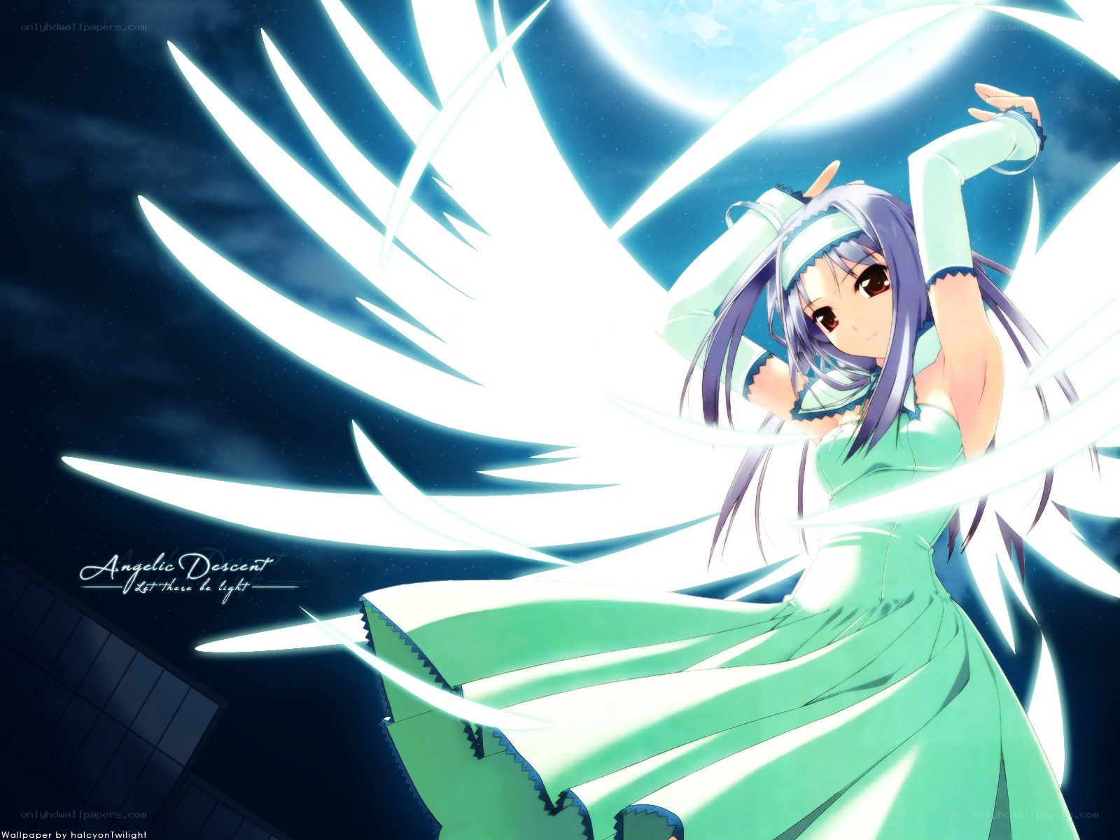 Angel with glowing wings