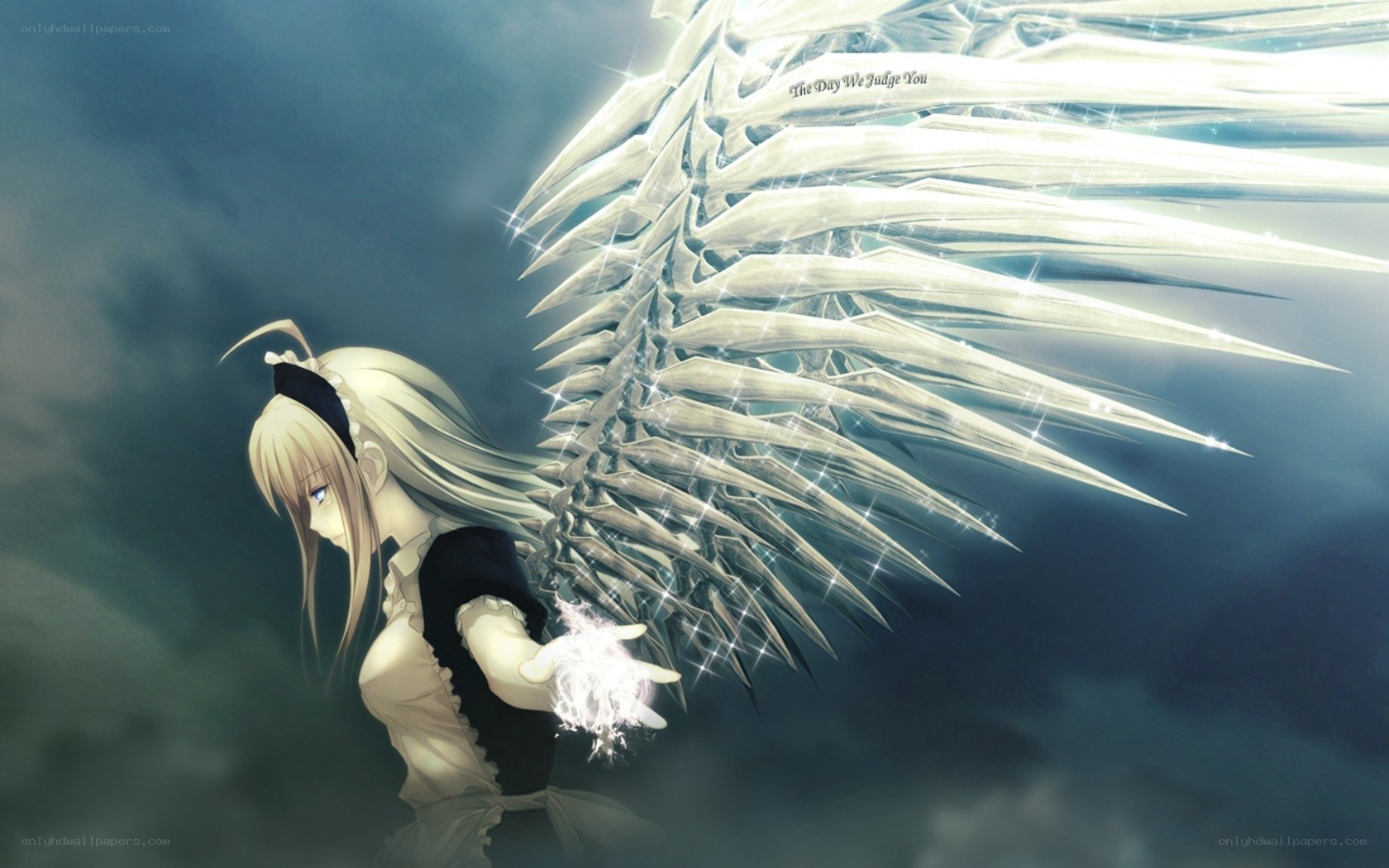 angel with glowing wings