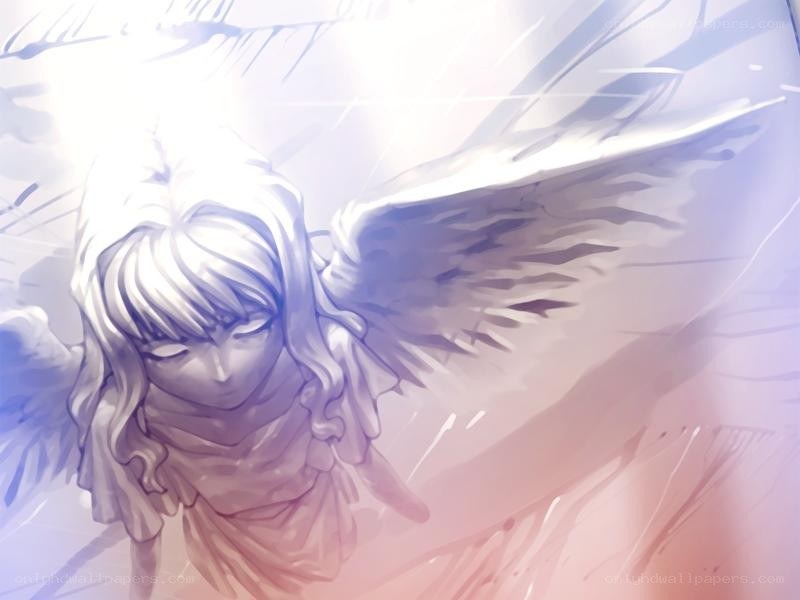 angel with glowing wings