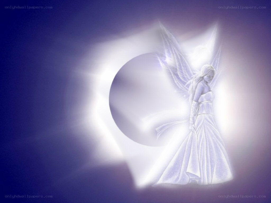 angel with glowing wings