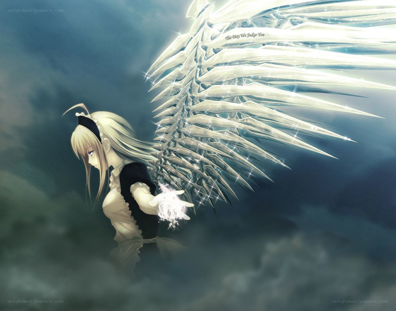 angel with glowing wings