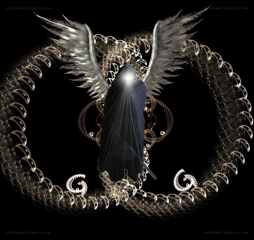 angel with glowing wings