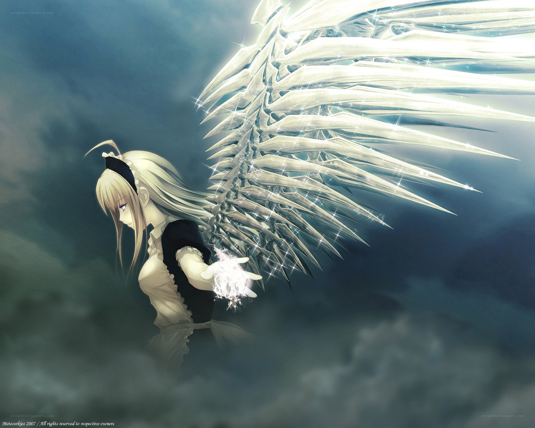 angel with glowing wings
