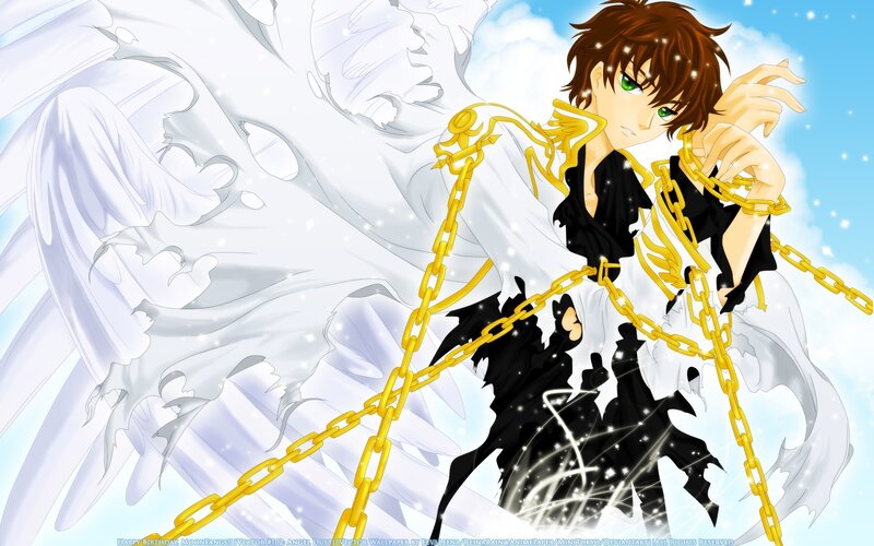 Angel with golden chains