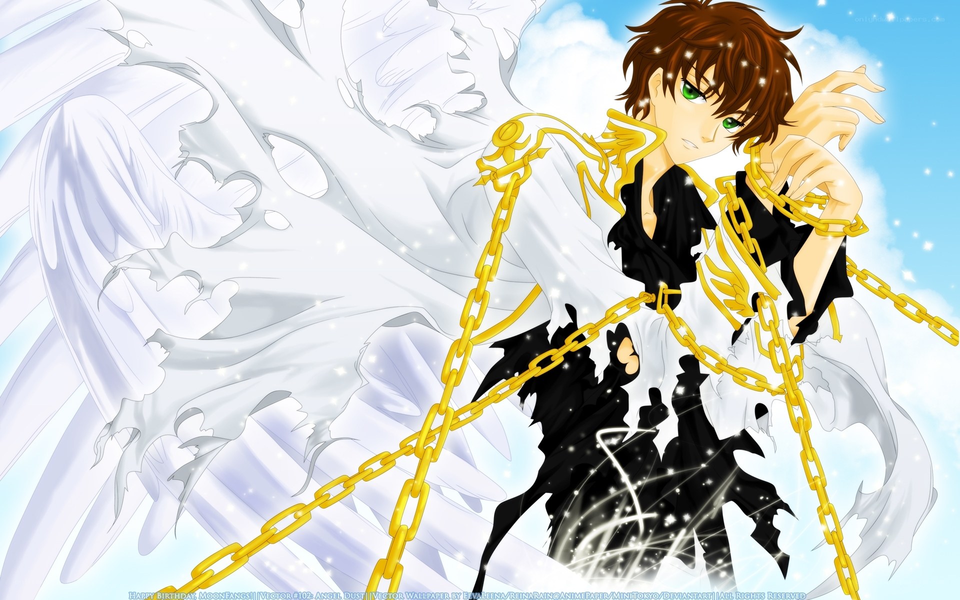 Angel with golden chains