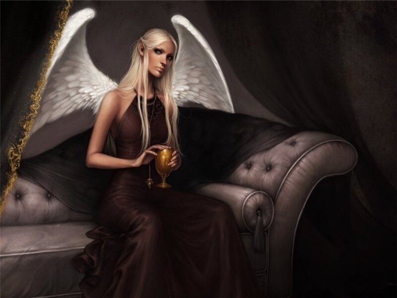 angel with golden chalice