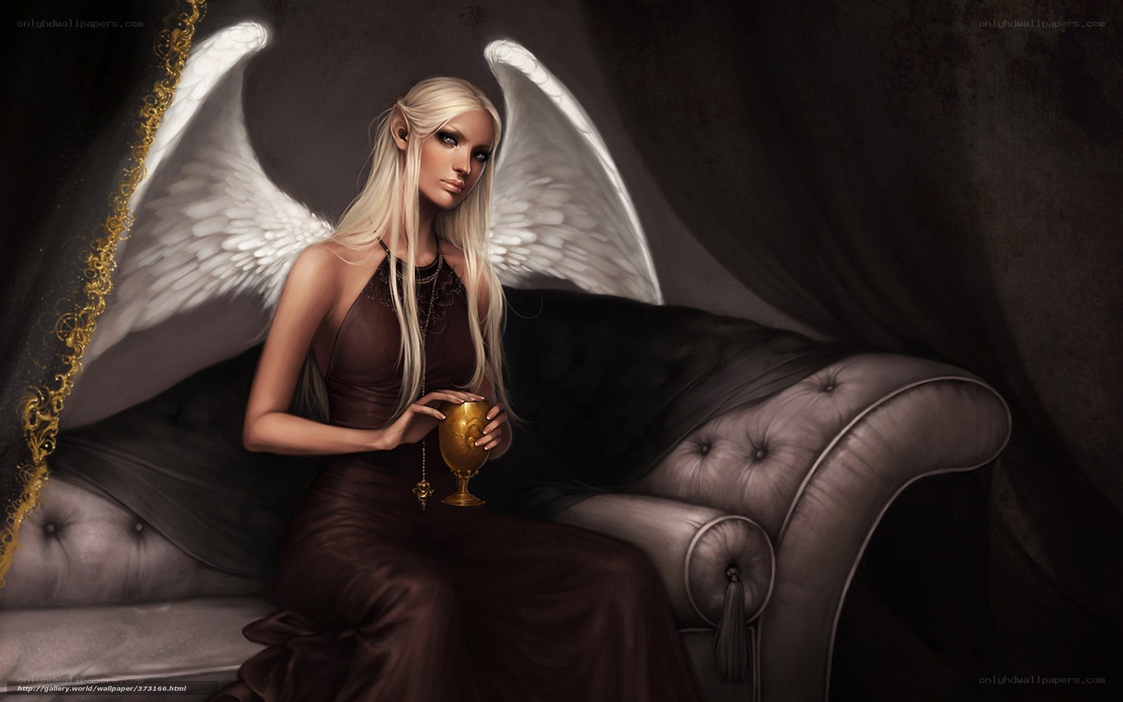 Angel with golden chalice