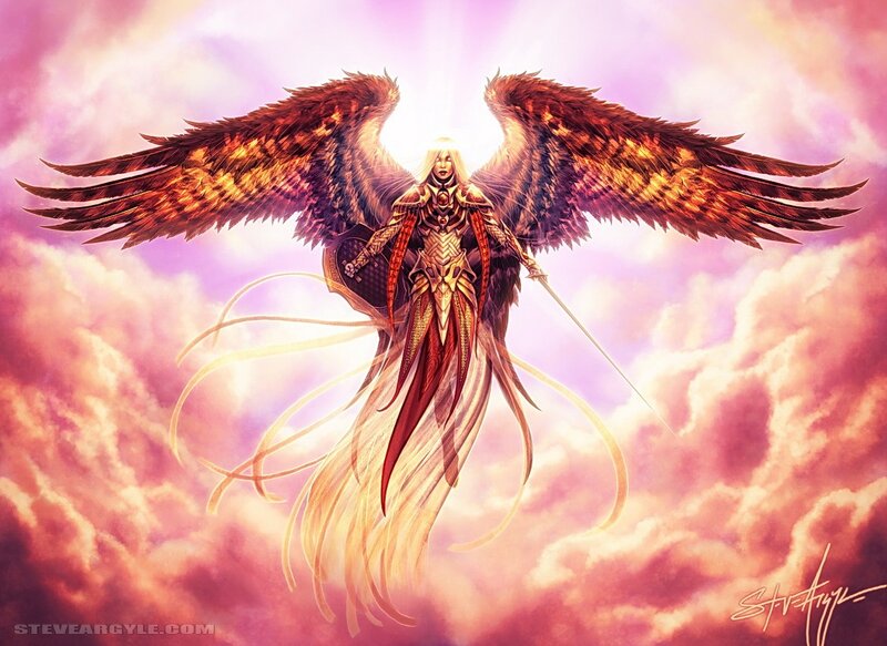 angel with golden wings