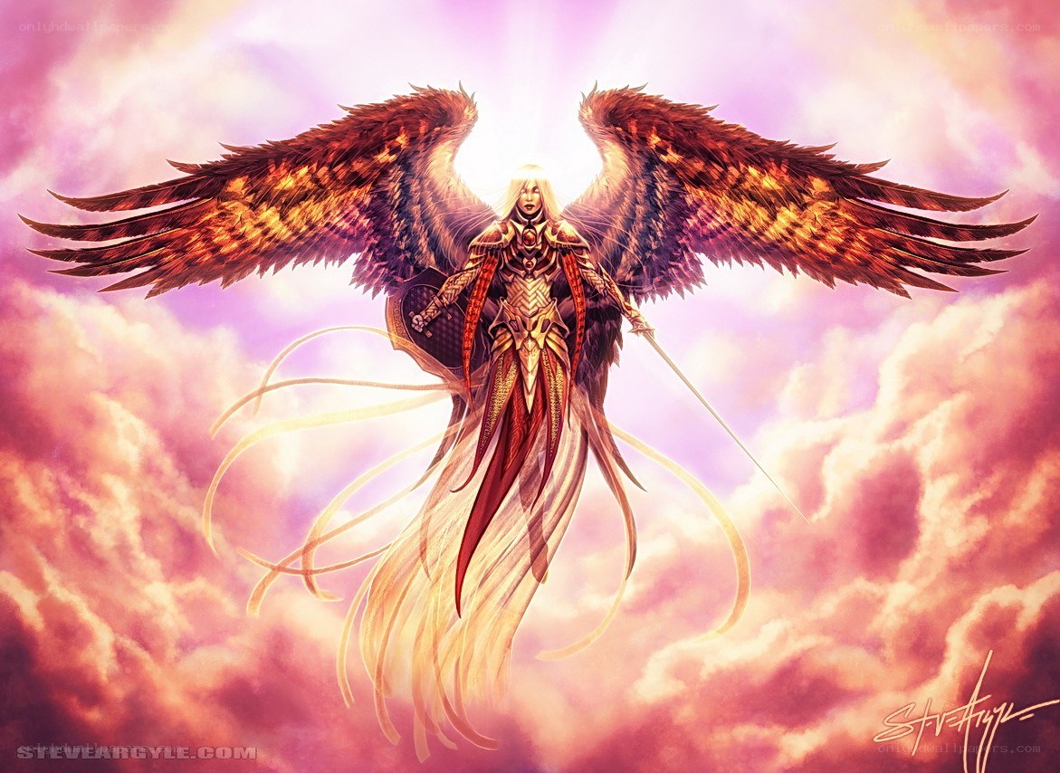angel with golden wings
