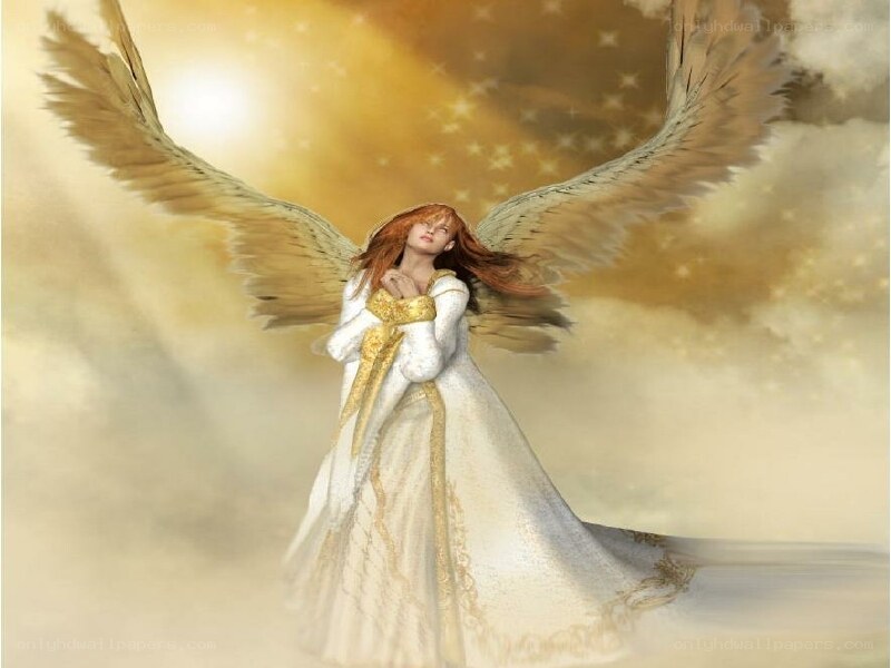 angel with golden wings