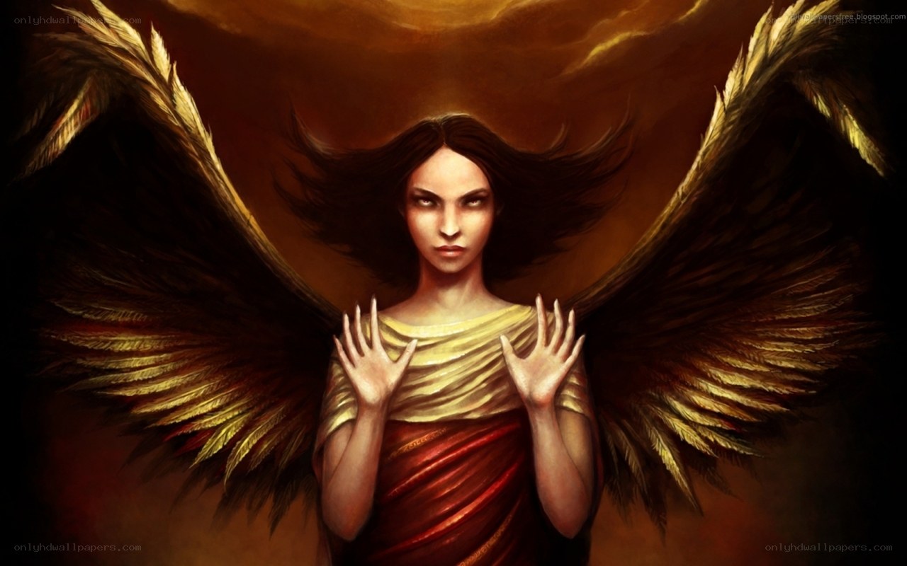 angel with golden wings