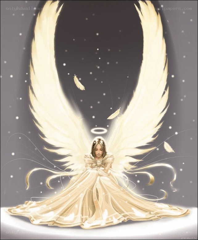 angel with golden wings