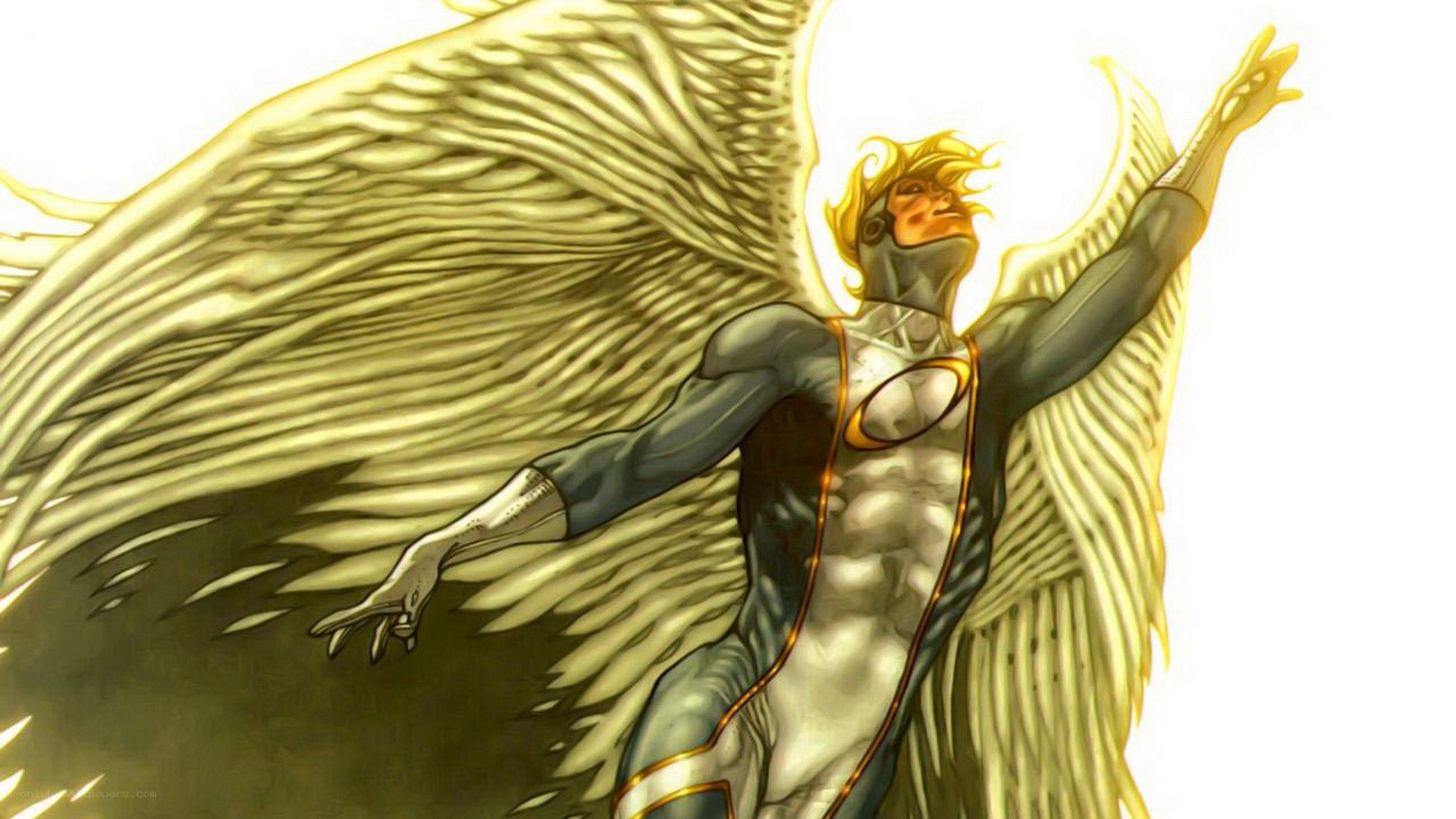 Angel with golden wings