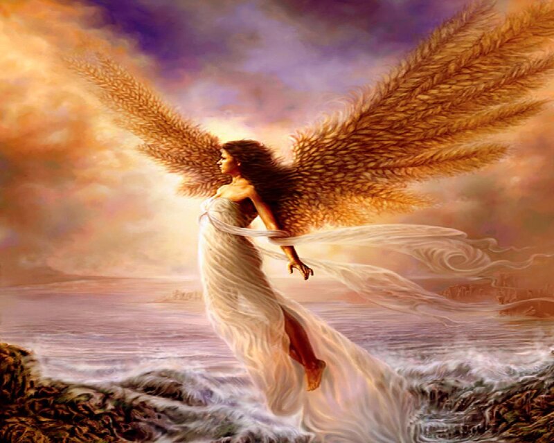 Angel with Golden Wings — Gold, Dramatic