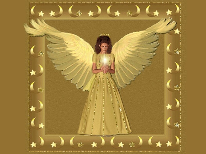 Angel with Golden Wings — Gold, Serene, Night