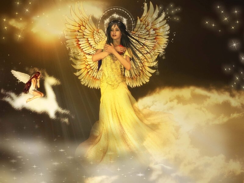 Angel with Golden Wings — Yellow