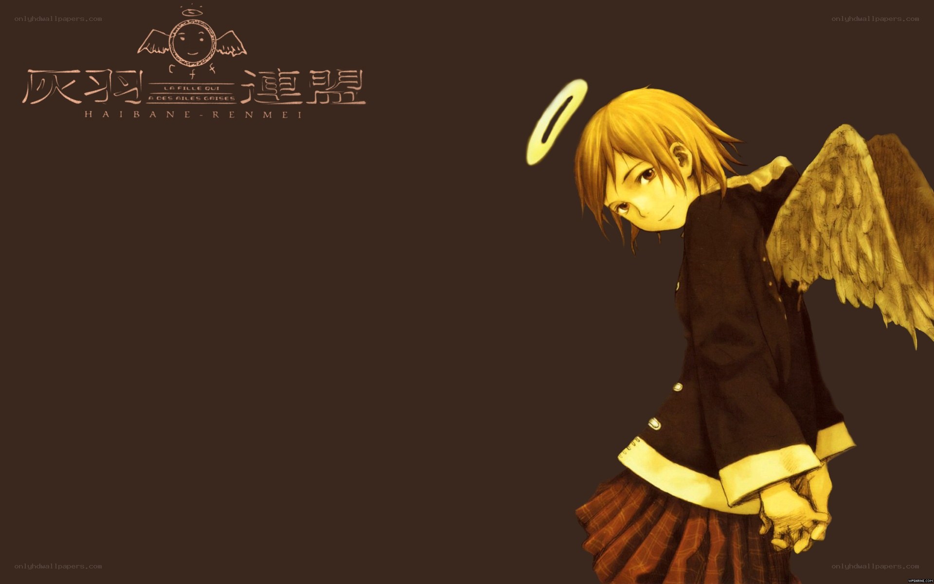 Angel with golden wings
