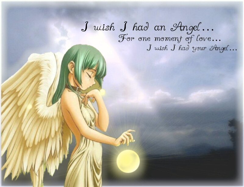 Angel with green hair