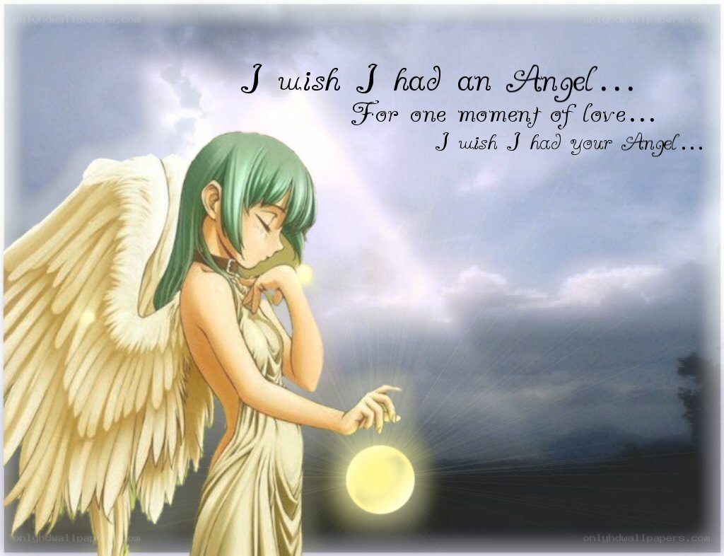 Angel with green hair