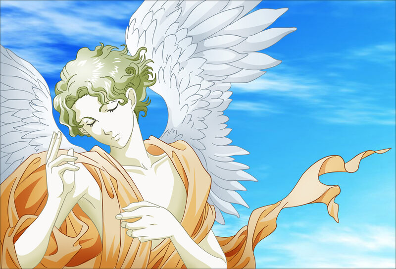 Angel with Green Hair — Blue