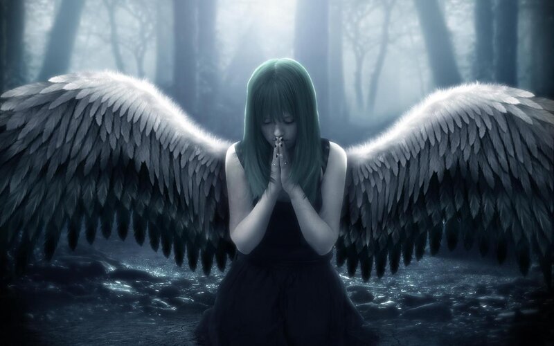 Angel with Green Hair — Somber