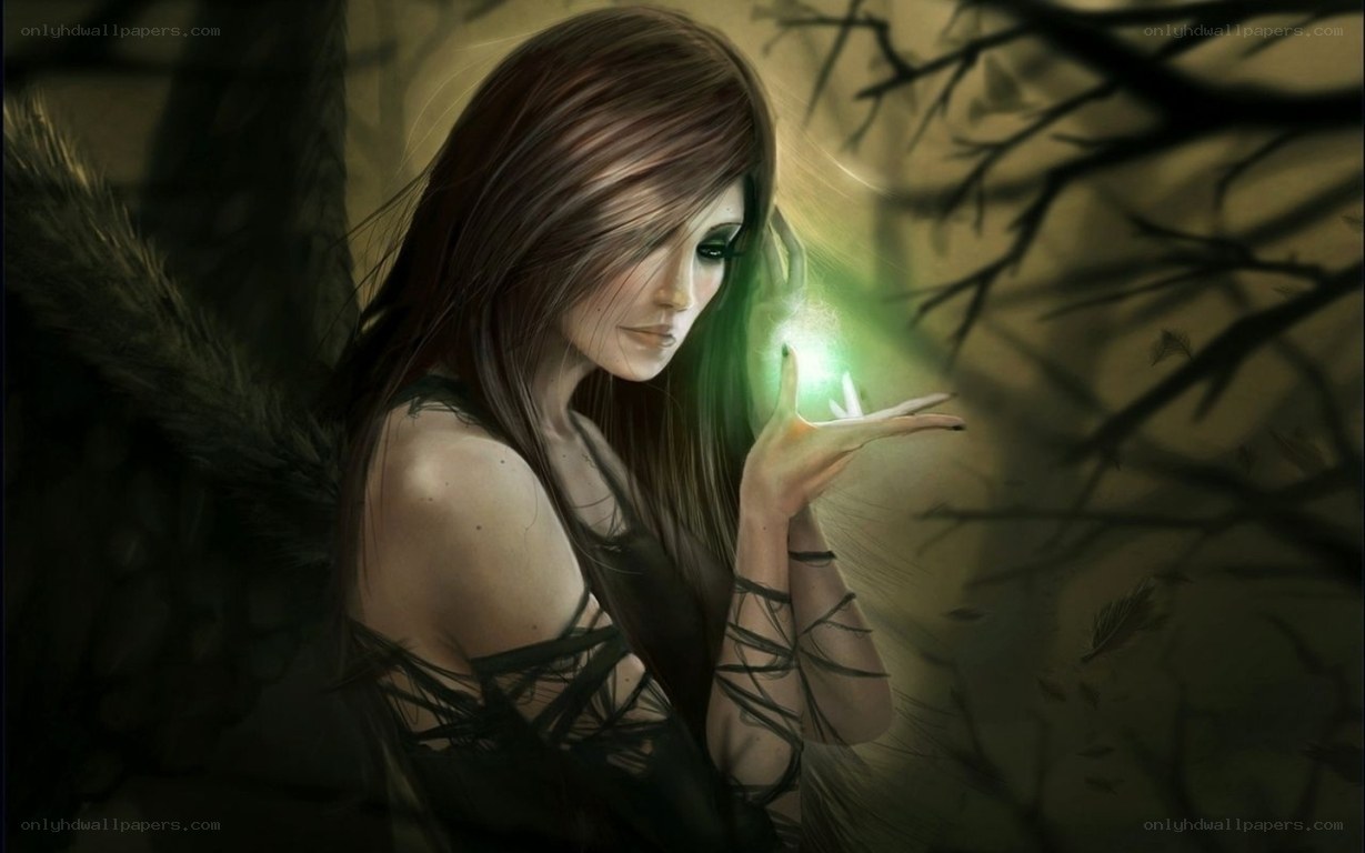 angel with green light