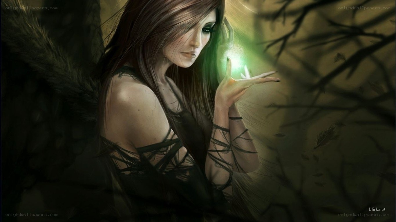 angel with green light