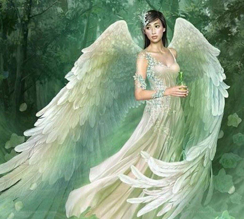 angel with green wings