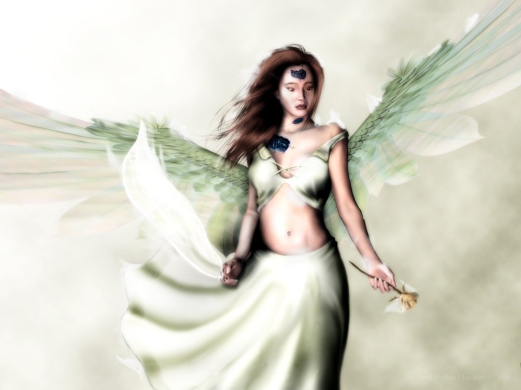 angel with green wings