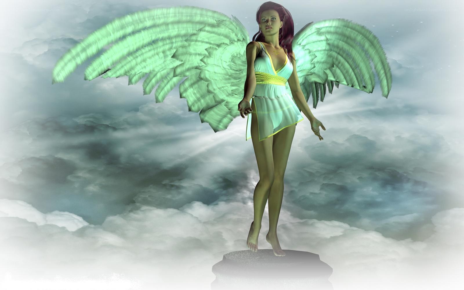 angel with green wings